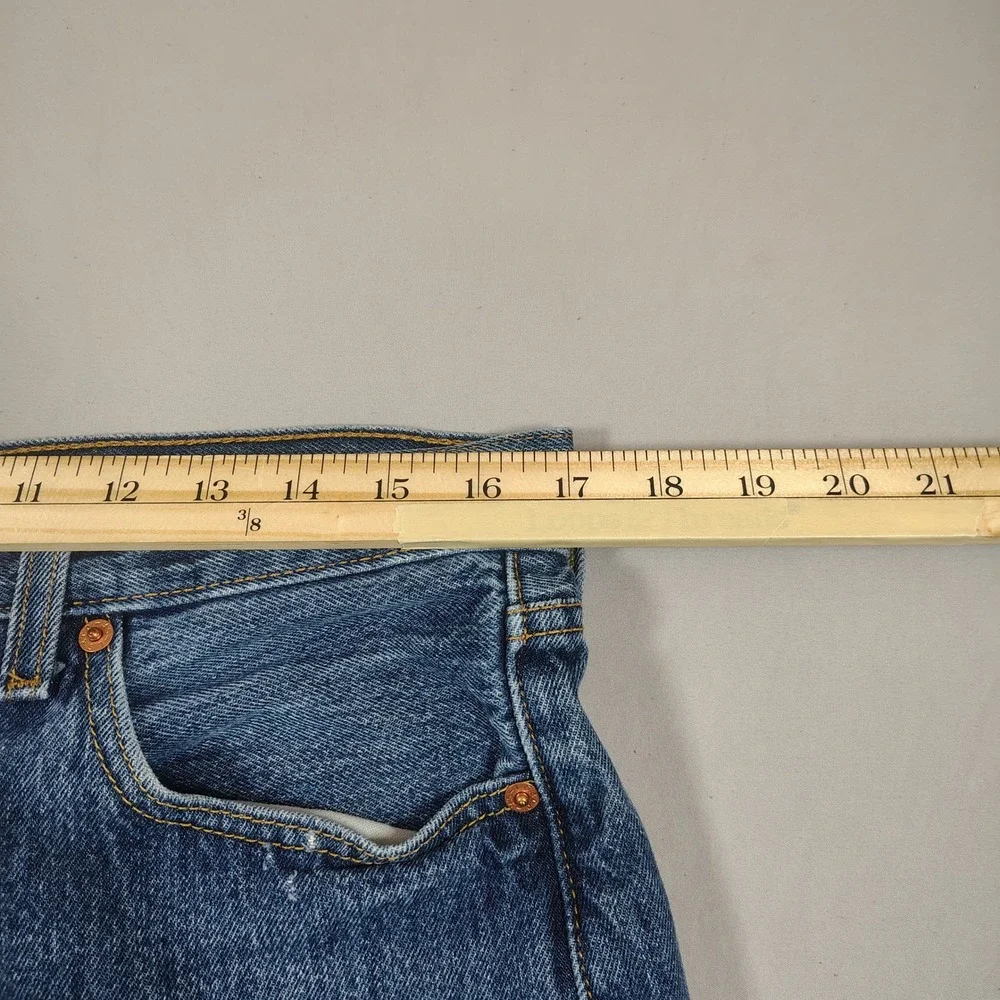 Levi's 501 Jeans Mens 34x34 Blue Original Fit Button Fly Solid Cotton Denim